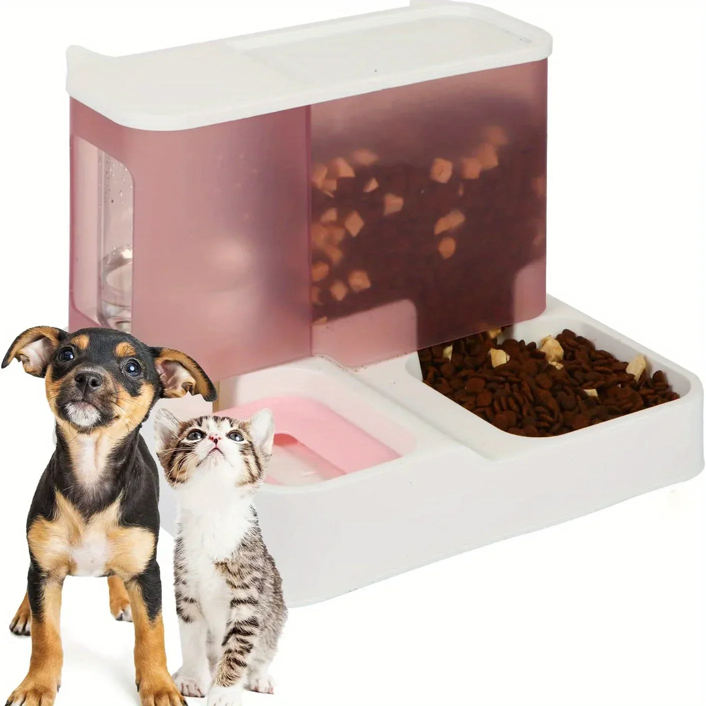 2-in-1 Automatic Pet Gravity Feeder: Keep Your Cat & Dog Fed & Hydrated!