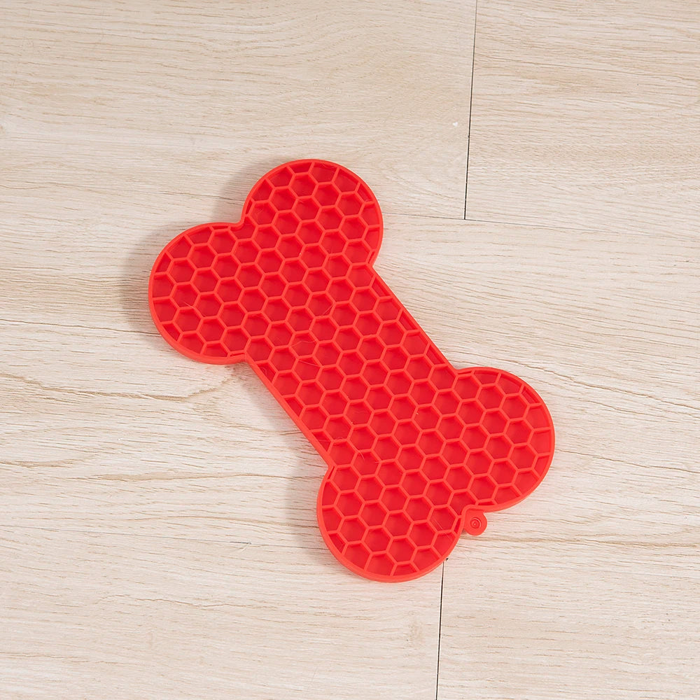 1PC Dog Slow Food Pad Bone Silicone Pet Licking Pad Mat Placemats Pet Supplies