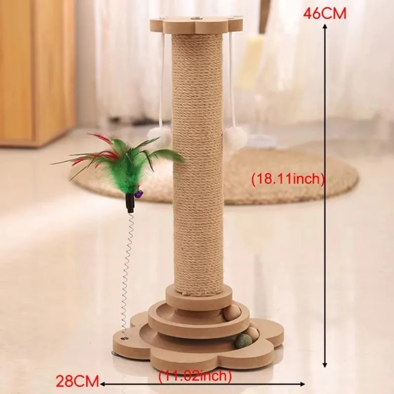 Pet Cat Toy Cat Scratcher Cats Turntable Pet Stick Balls Durable Sisal Scratching Board Cats Grab Column Climbing Frame Supplies