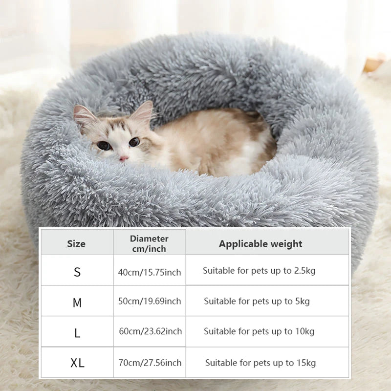 40-70cm Home Plush Pet Nest Super Soft Warm Detachable and Washable Round Pet Bed For Dog and Cat House Winter Warm Sleeping