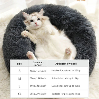 40-70cm Home Plush Pet Nest Super Soft Warm Detachable and Washable Round Pet Bed For Dog and Cat House Winter Warm Sleeping