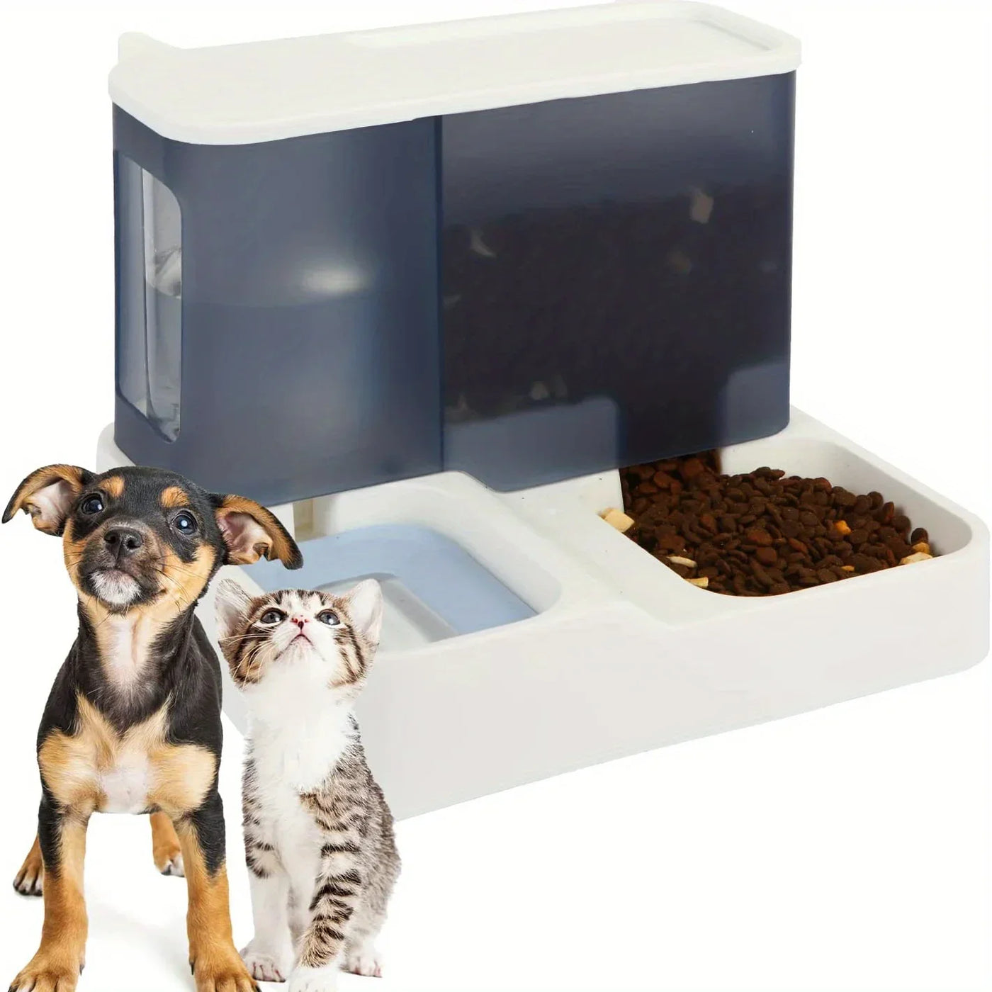 2-in-1 Automatic Pet Gravity Feeder: Keep Your Cat & Dog Fed & Hydrated!