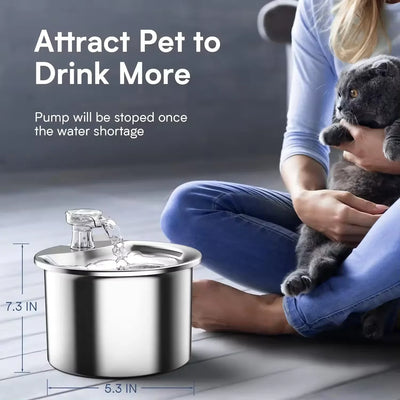 304 Stainless Steel Best Detachable Design Encouraging Hydration Pet Water Dispenser With Sensor Cat Dog Water Dispenser