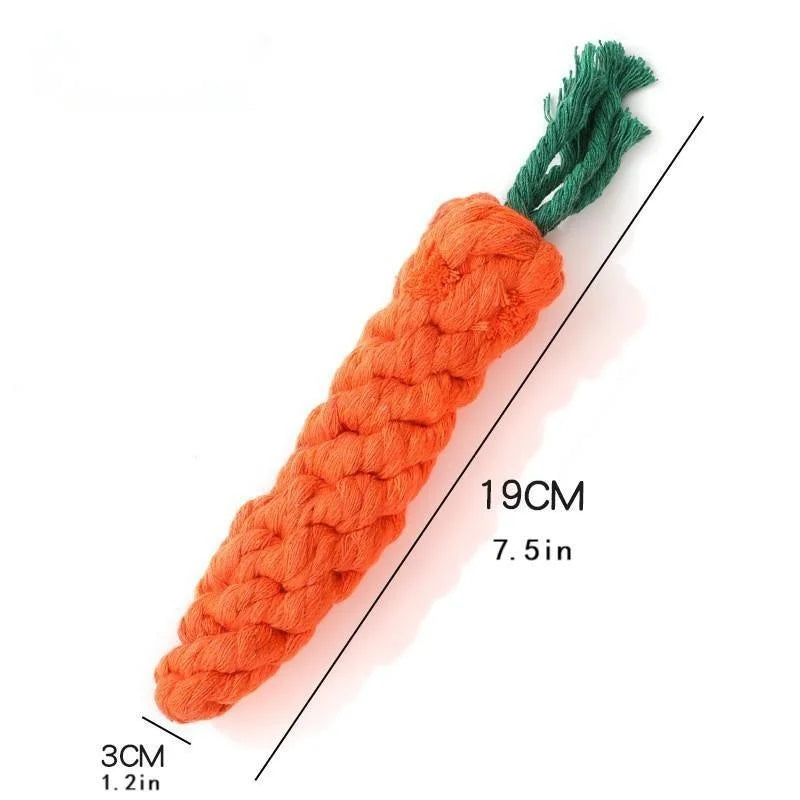 1pc Pet Knot Toy for Dog and Cat Carrot Shape Dog Chew Toys Cotton Rope Toys for Indoor Dogs Cat Toys Dog Accessories