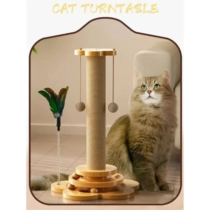 Pet Cat Toy Cat Scratcher Cats Turntable Pet Stick Balls Durable Sisal Scratching Board Cats Grab Column Climbing Frame Supplies