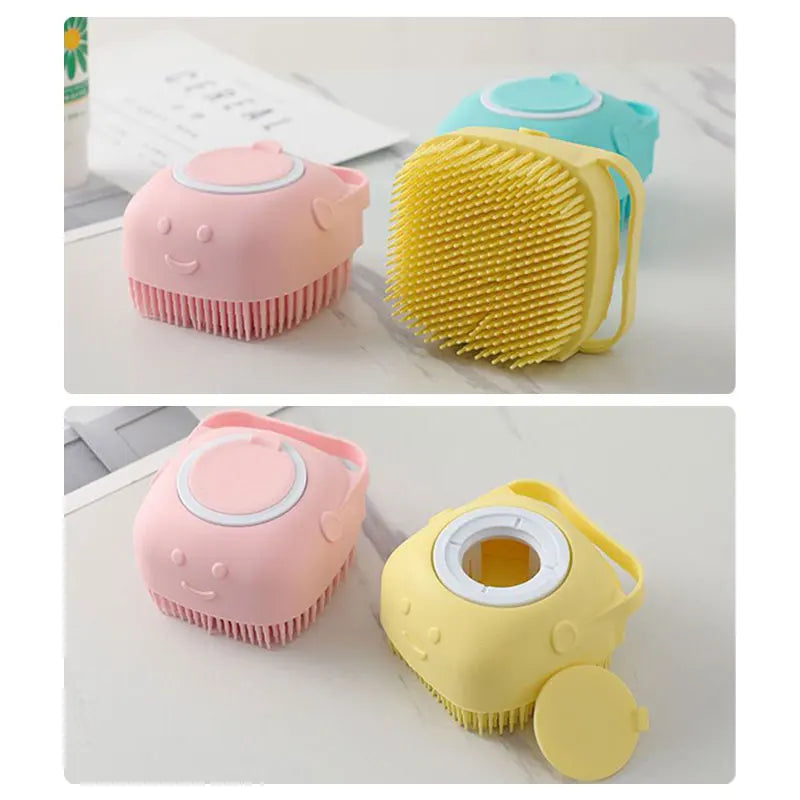 Silicone Pet Bath Brush Dog Cat Bath Soft Safety Massage Brush Puppy Comb Grooming Bathing Pet Accessories Tools Products