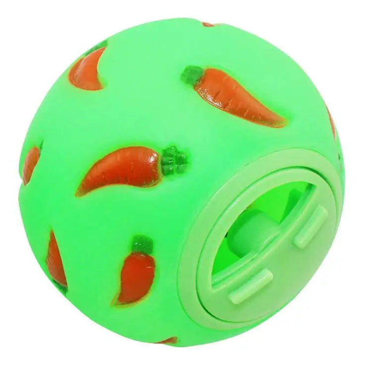 1pcs Rabbit Treat Ball Pet Slow Feeder Interactive Bunny Toy Snack Toy Ball Bite Resistant Feeding Toys Ferret Kitty Hamster Toy