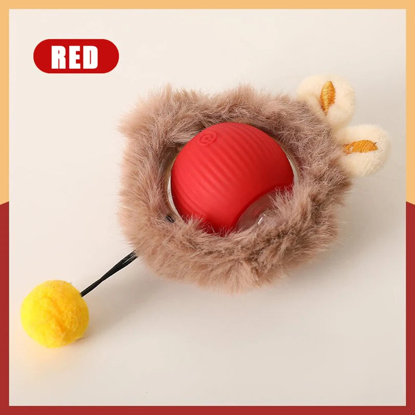 Interactive Cat Toys Ball Fast Rolling in Pouch Hide and Seek Kitten Toy Motion Activated Interactive Cat Toy for Indoor