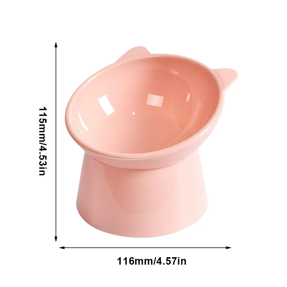 Pet Cat Dog Bowl High Foot Dog Bowl Neck Protector Cat Pet Food Water Bowl Anti-Overturning Binaural Washable Pet Feeding Bowl