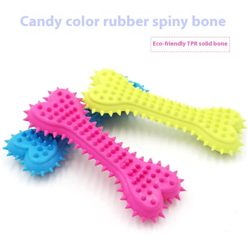 1PC Pet Chew Toy Soft Rubber Bite-resistance Bone Shape Teeth Grinding Chewing Toys for Small Dogs Training Pet Supplies