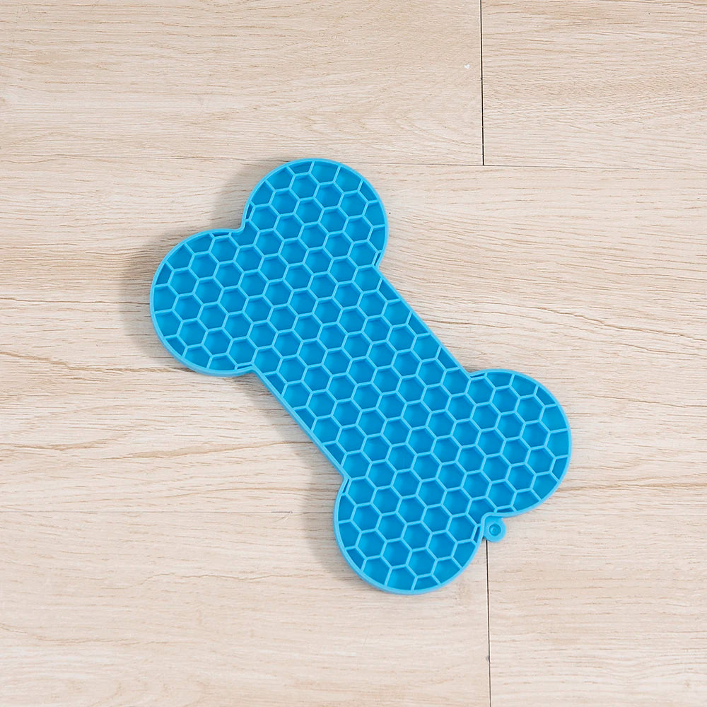 1PC Dog Slow Food Pad Bone Silicone Pet Licking Pad Mat Placemats Pet Supplies