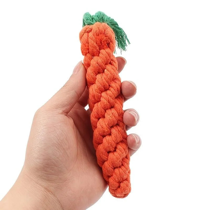 1pc Pet Knot Toy for Dog and Cat Carrot Shape Dog Chew Toys Cotton Rope Toys for Indoor Dogs Cat Toys Dog Accessories