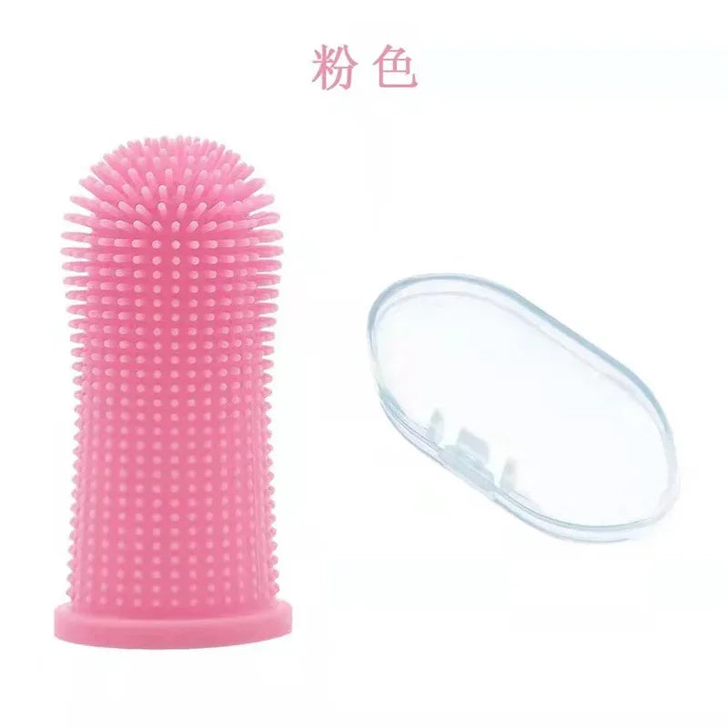 Dog Super Soft Pet Finger Toothbrush Teeth Cleaning Bad Breath Care Nontoxic Silicone Tooth Brush Tool Dog Cat Cleaning Supplies