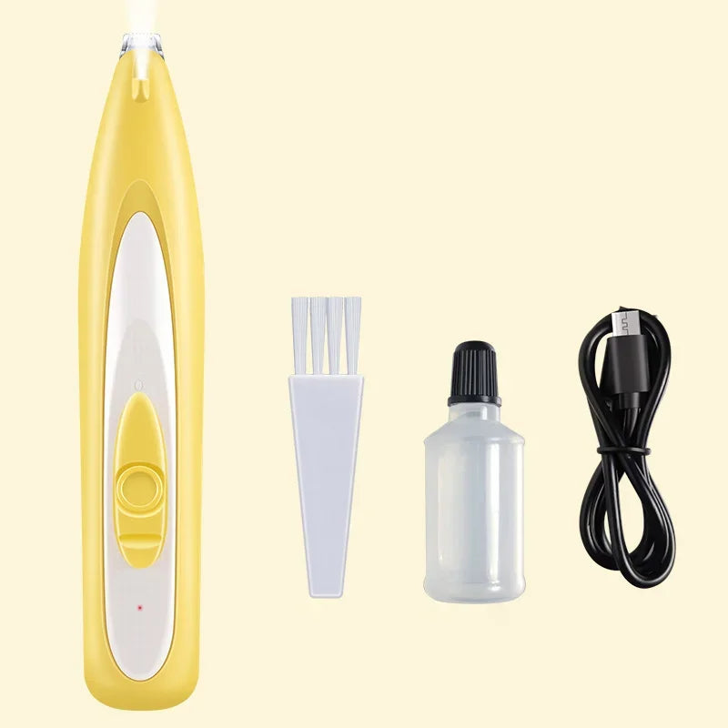 Pet Dog Electric Groomer Trimmer with LED Grooming Lamp Pet Cat Dog Face Foot Ear Hip Hair Paw Shaver USB Charging