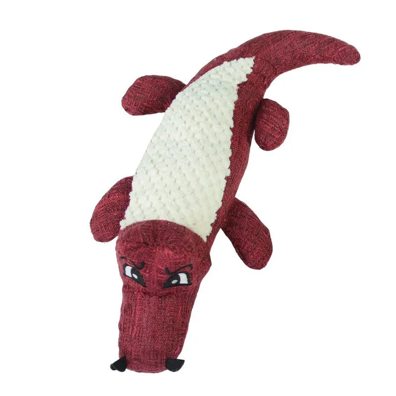 Pet Chew Toys Interactive Cartoon Animal Plush Alligator Shape Dog Sound Toy Gnawing Grinding Teeth Training Supplies