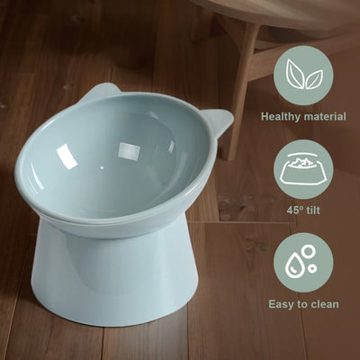 Pet Cat Dog Bowl High Foot Dog Bowl Neck Protector Cat Pet Food Water Bowl Anti-Overturning Binaural Washable Pet Feeding Bowl