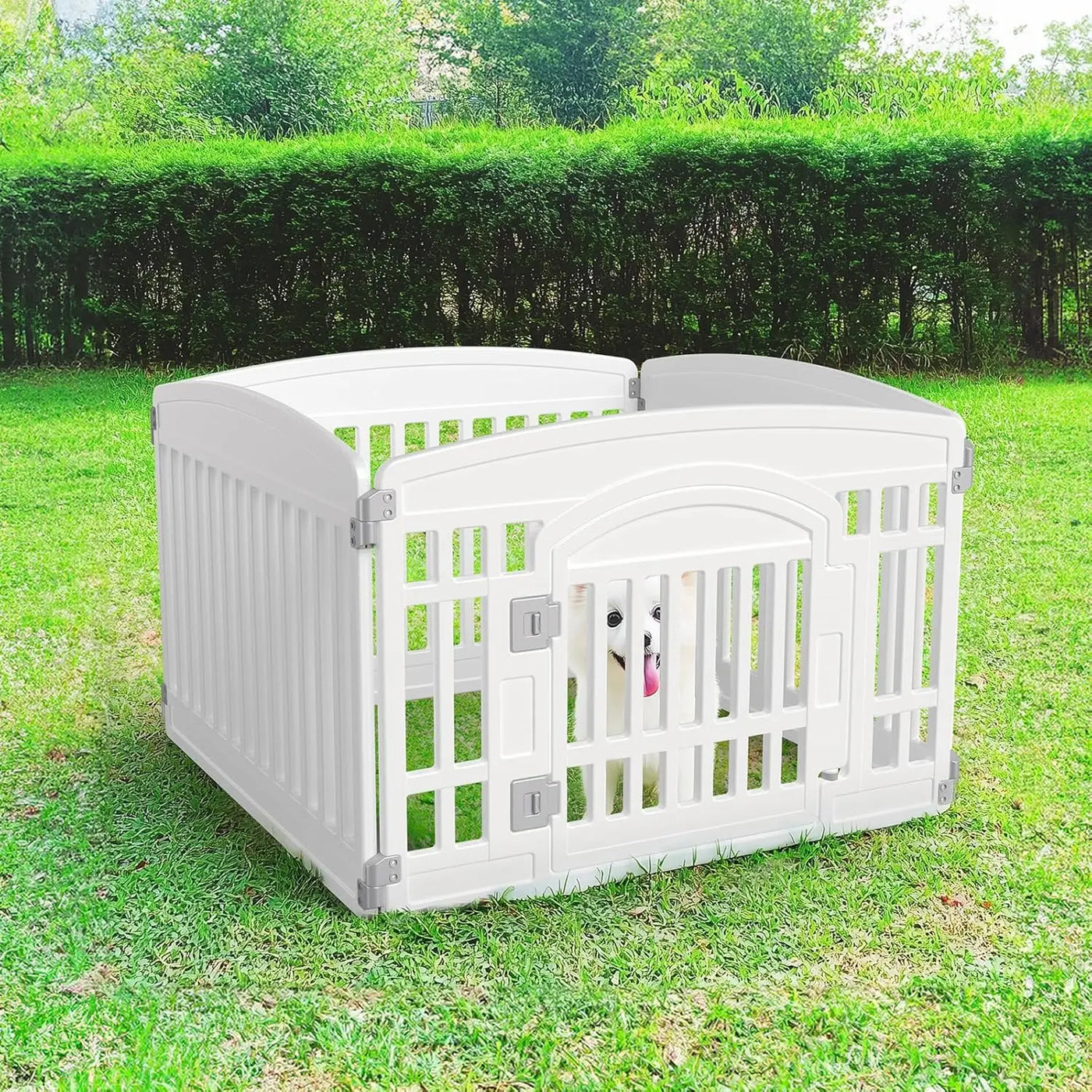 g Dog Playpen 6-Panel 24"" | Safe & Secure Indoor/Outdoor Pet Fence | Folding & Portable | 35 X 35 X 24In, Ideal For Small