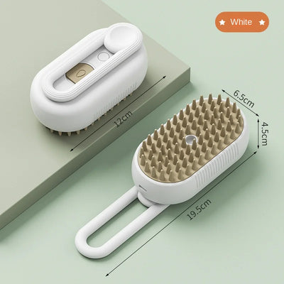 Steamy Dog Brush Electric Spray Cat Hair Brush 3 in1 Dog Steamer Brush for Massage Pet Grooming Removing Tangled and Loose Hair