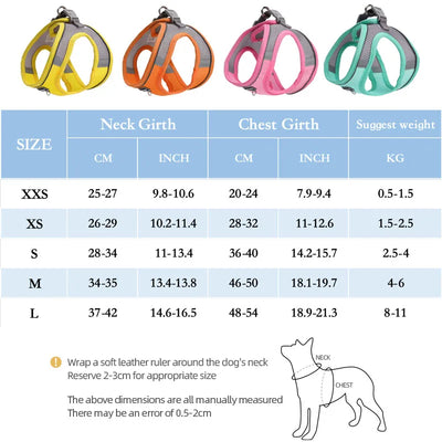 Dog Harness for Small Dogs Adjustable Puppy Cat Harness Vest French Bulldog Chihuahua Pug Pet Outdoor Walking Collar Leash Set