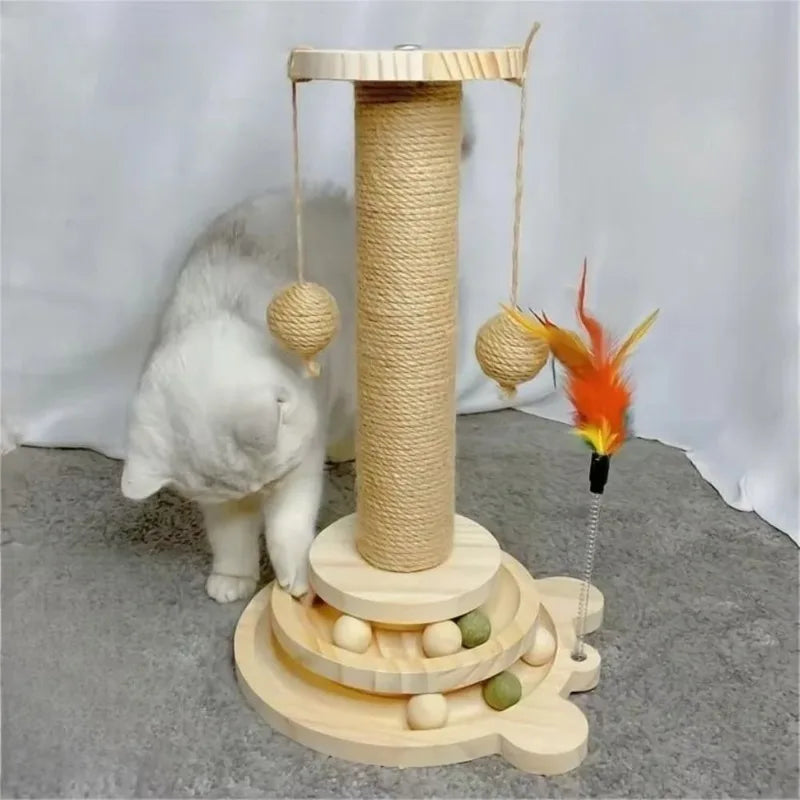 Pet Cat Toy Cat Scratcher Cats Turntable Pet Stick Balls Durable Sisal Scratching Board Cats Grab Column Climbing Frame Supplies