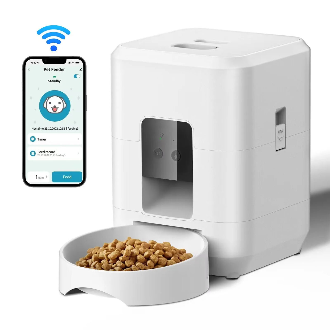 2l Button USB Automatic Pet Feeder Smart Cat Feeder Dog Slow Food Dispenser with Voice Timing Pet Feeding pet Supplie Food Bowl