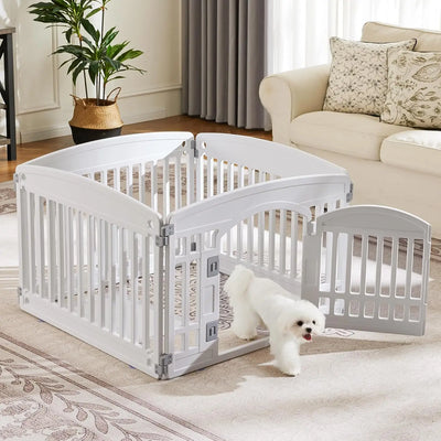 g Dog Playpen 6-Panel 24"" | Safe & Secure Indoor/Outdoor Pet Fence | Folding & Portable | 35 X 35 X 24In, Ideal For Small