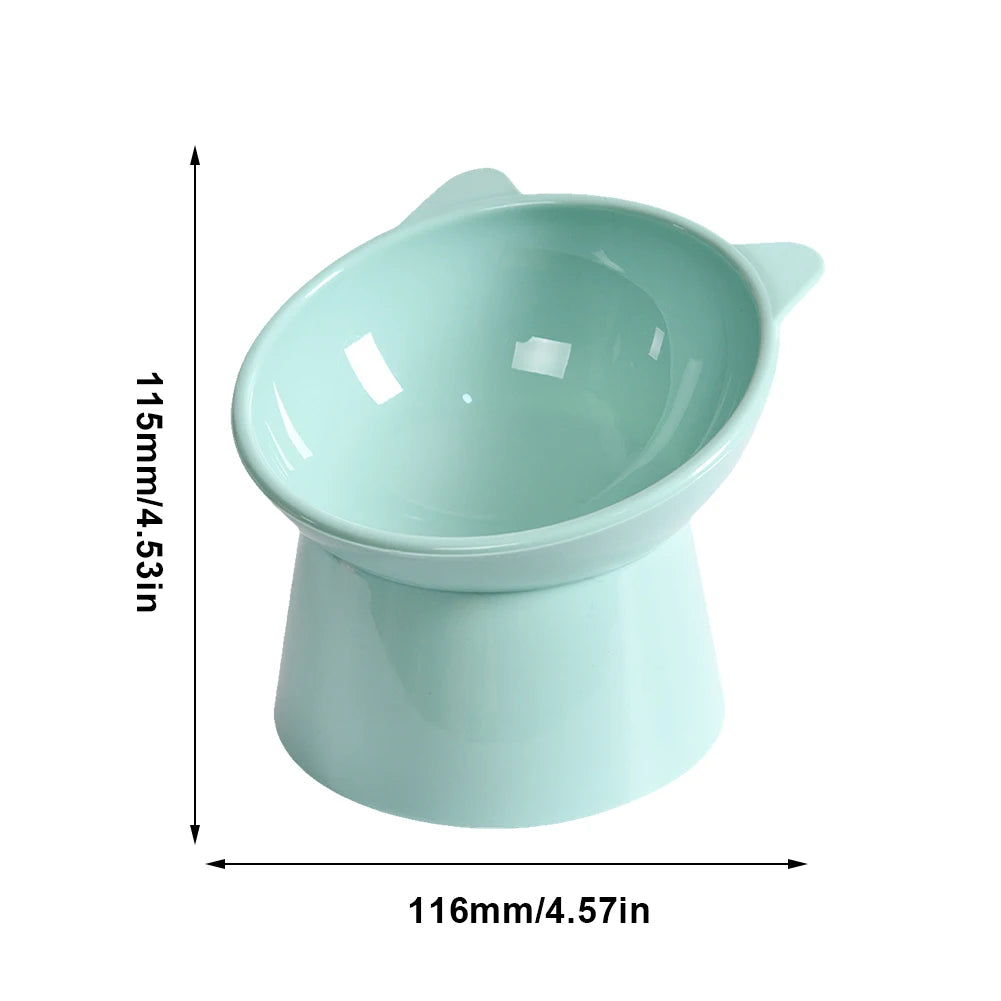 Pet Cat Dog Bowl High Foot Dog Bowl Neck Protector Cat Pet Food Water Bowl Anti-Overturning Binaural Washable Pet Feeding Bowl