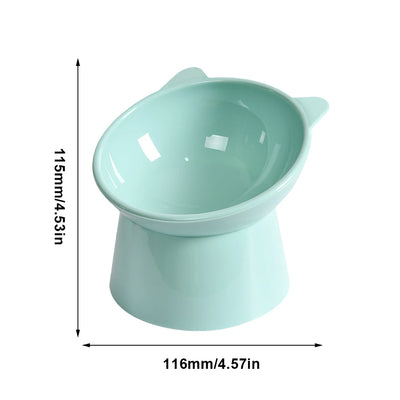 Pet Cat Dog Bowl High Foot Dog Bowl Neck Protector Cat Pet Food Water Bowl Anti-Overturning Binaural Washable Pet Feeding Bowl