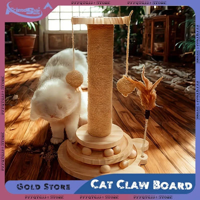 Pet Cat Toy Cat Scratcher Cats Turntable Pet Stick Balls Durable Sisal Scratching Board Cats Grab Column Climbing Frame Supplies