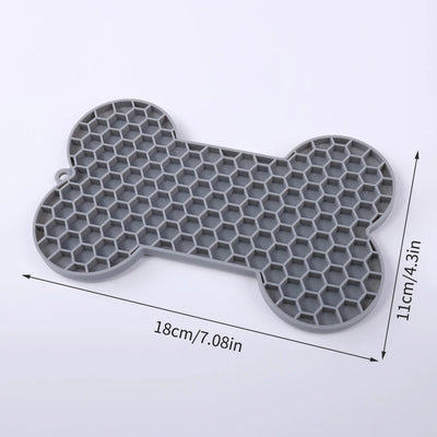 1PC Dog Slow Food Pad Bone Silicone Pet Licking Pad Mat Placemats Pet Supplies