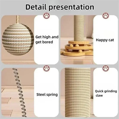 Pet Cat Toy Cat Scratcher Cats Turntable Pet Stick Balls Durable Sisal Scratching Board Cats Grab Column Climbing Frame Supplies