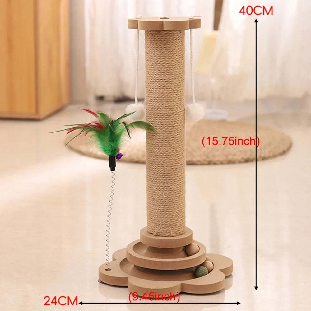 Pet Cat Toy Cat Scratcher Cats Turntable Pet Stick Balls Durable Sisal Scratching Board Cats Grab Column Climbing Frame Supplies