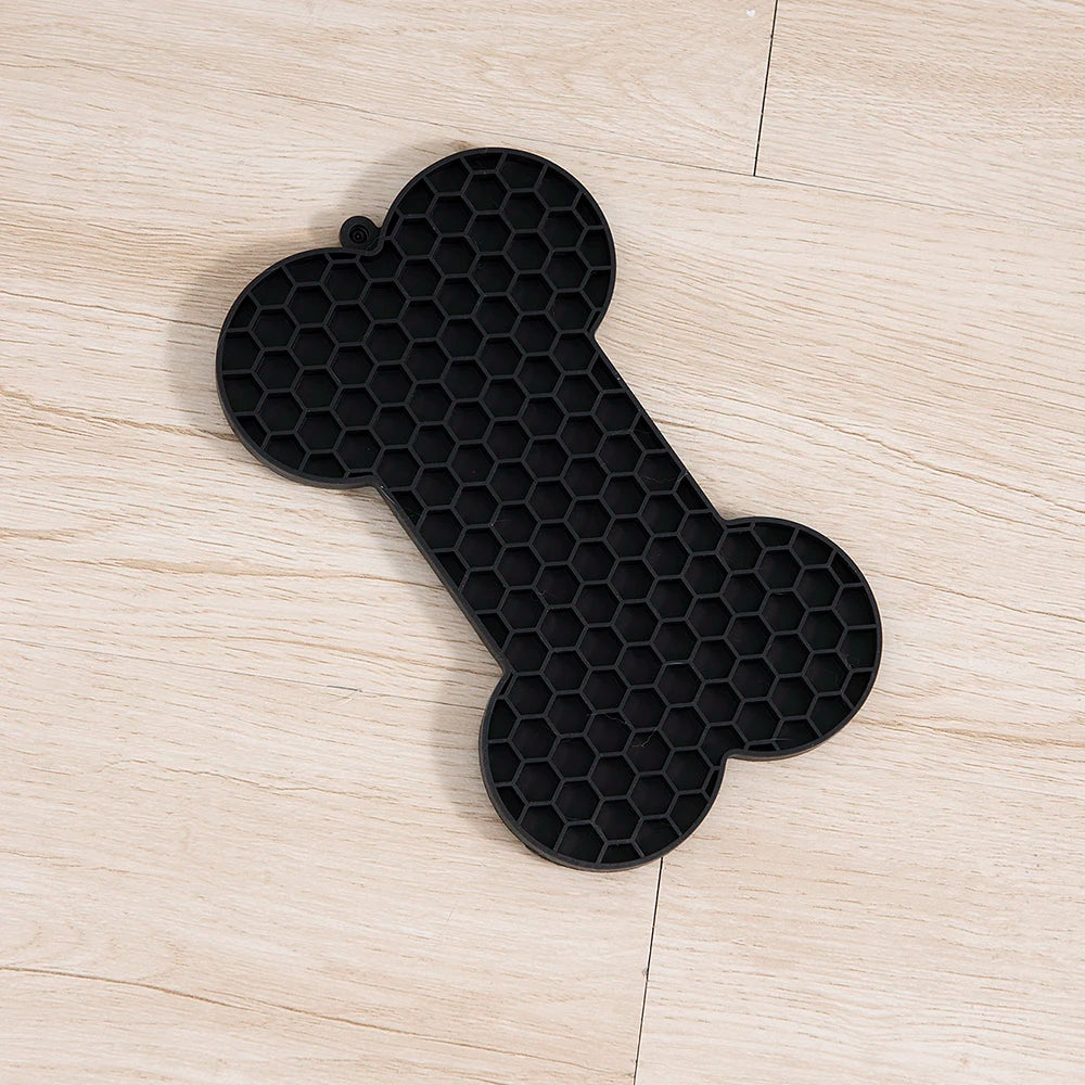 1PC Dog Slow Food Pad Bone Silicone Pet Licking Pad Mat Placemats Pet Supplies